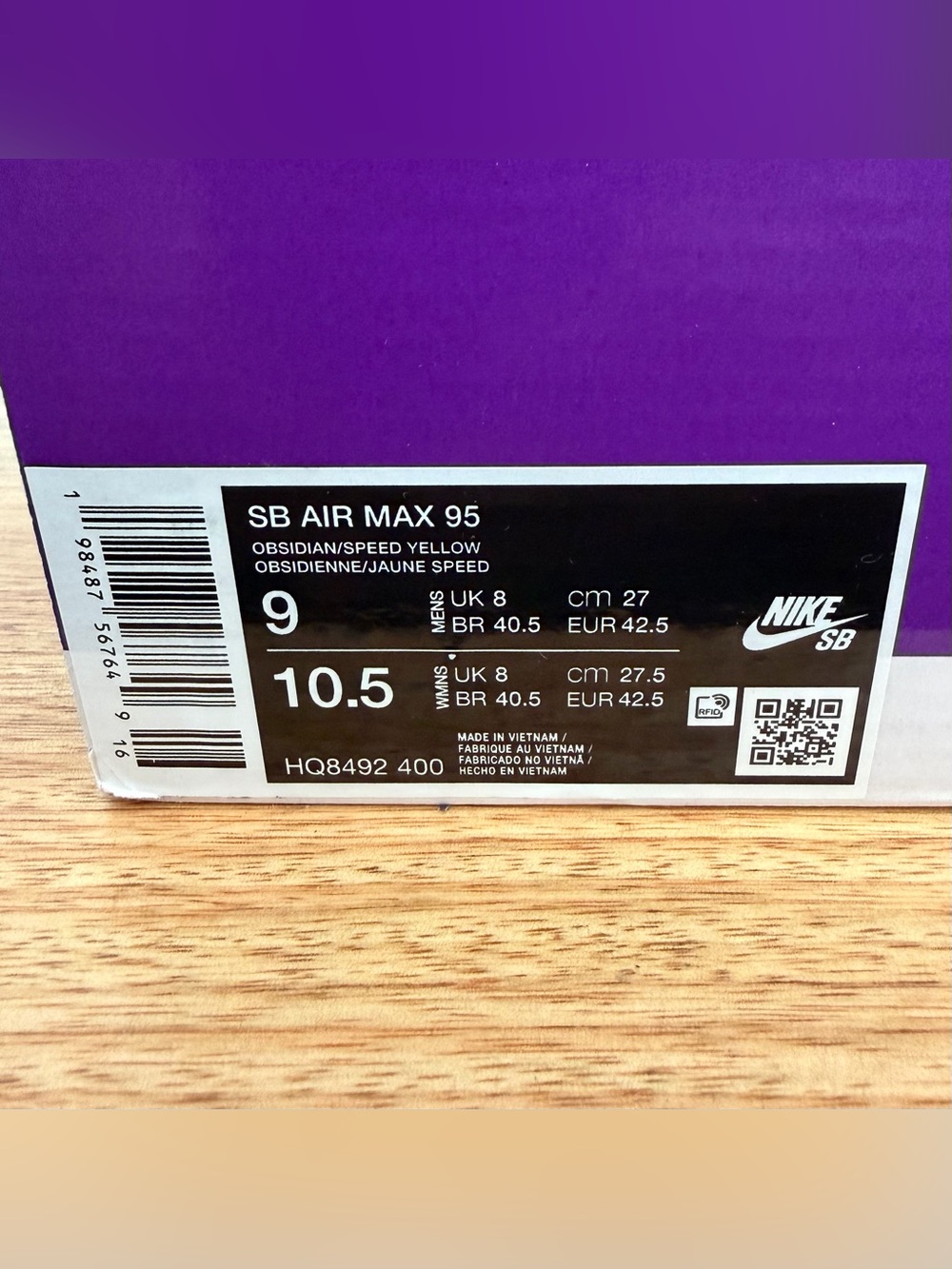 Nike SB x Eric Koston Air Max 95 - Mens Size 9 - (HQ8492-400) - Picture 6 of 6
